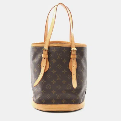 Pre-owned Louis Vuitton Bucket Pm Brown Monogram Canvas Tote Bag