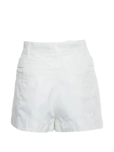 Pre-owned Louis Vuitton Buckle-detail Pleated Shorts In White