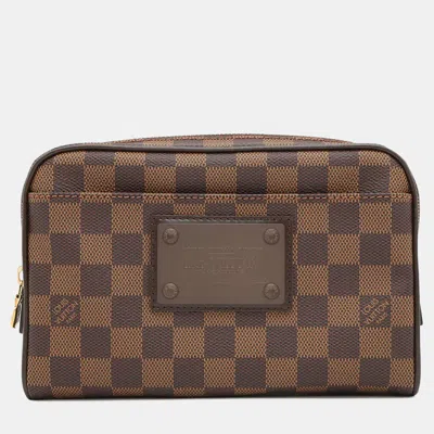 Pre-owned Louis Vuitton Bum Bag Brooklyn Brown Damier Ebene Canvas