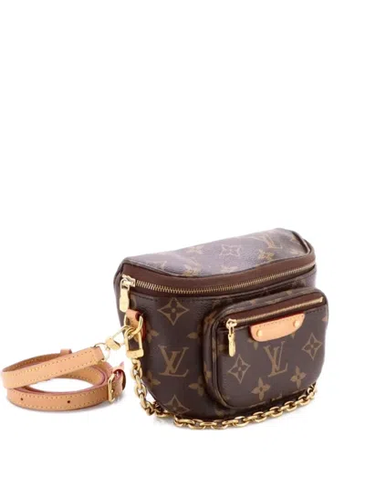Pre-owned Louis Vuitton Bum Bag Monogram Canvas Mini Belt Bag In Brown