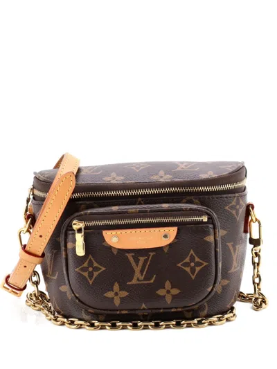 Pre-owned Louis Vuitton Bum Bag Monogram Canvas Mini Belt Bag In Brown