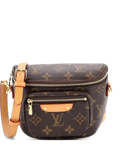 Pre-owned Louis Vuitton Bum Bag Monogram Canvas Mini Belt Bag In Brown