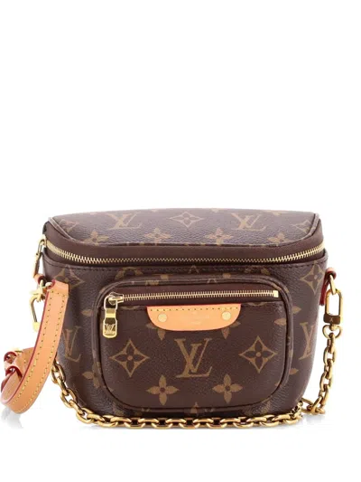 Pre-owned Louis Vuitton Bum Bag Monogram Canvas Mini Belt Bag In Brown