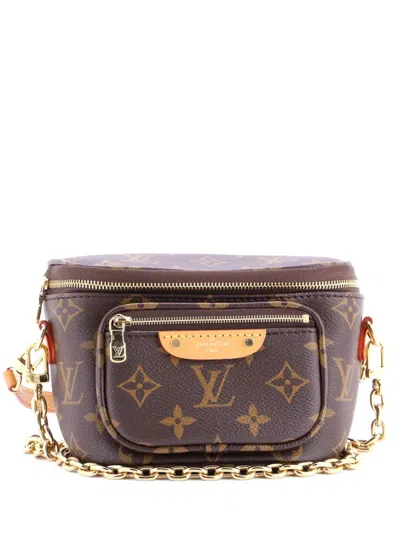 Pre-owned Louis Vuitton Bum Bag Monogram Canvas Mini Belt Bag In Brown