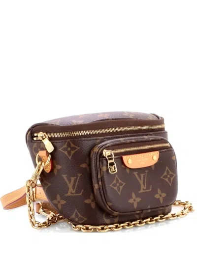 Pre-owned Louis Vuitton Bum Bag Monogram Canvas Mini Belt Bag In Brown