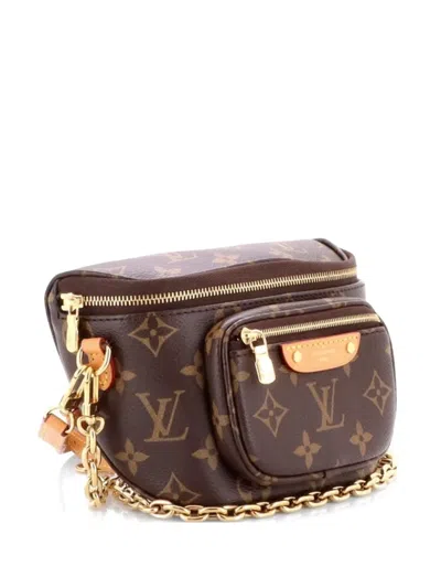 Pre-owned Louis Vuitton Bum Bag Monogram Canvas Mini Belt Bag In Brown