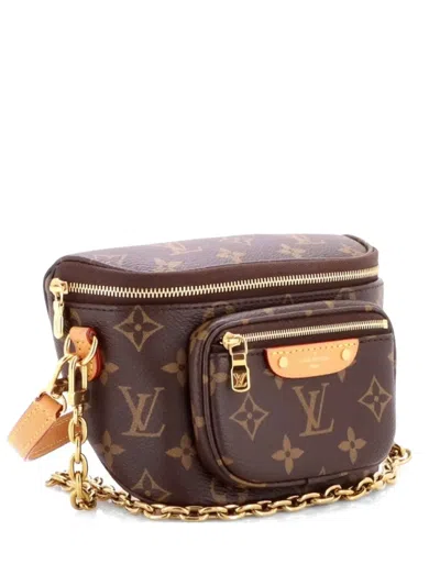Pre-owned Louis Vuitton Bum Bag Monogram Canvas Mini Belt Bag In Brown