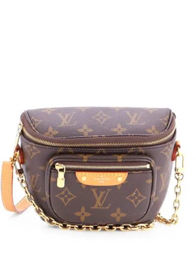 Pre-owned Louis Vuitton Bum Bag Monogram Canvas Mini Belt Bag In Brown