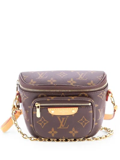 Pre-owned Louis Vuitton Bum Bag Monogram Canvas Mini Belt Bag In Brown