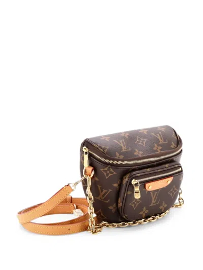 Pre-owned Louis Vuitton Bum Bag Monogram Canvas Mini Belt Bag In Brown