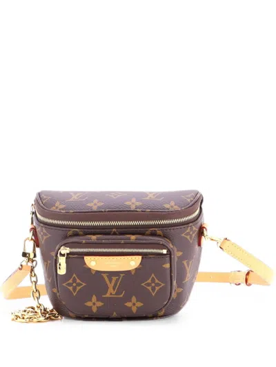 Pre-owned Louis Vuitton Bum Bag Monogram Canvas Mini Belt Bag In Brown
