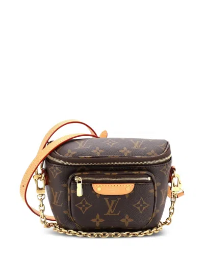 Pre-owned Louis Vuitton Bum Bag Monogram Canvas Mini Belt Bag In Brown