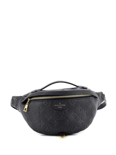 Pre-owned Louis Vuitton Bum Bag Monogram Empreinte Leather Belt Bag In Black