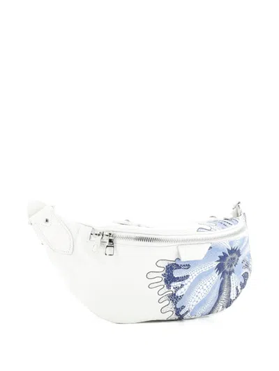 Pre-owned Louis Vuitton Bum Bag Yayoi Kusama Psychedelic Flower Monogram Taurillon Leather Maxi Belt Bag In Blue