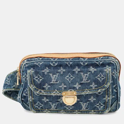 Pre-owned Louis Vuitton Bumbag Blue/yellow Monogram Denim