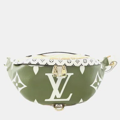 Pre-owned Louis Vuitton Bumbag Mm Monogram Giant Waist Bag Body Coated Canvas Leather Khaki Beige Multicolor In Sand