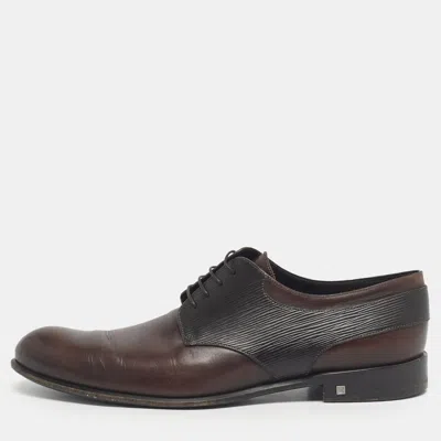 Pre-owned Louis Vuitton Burgundy Epi Leather And Leather Derby Size 44