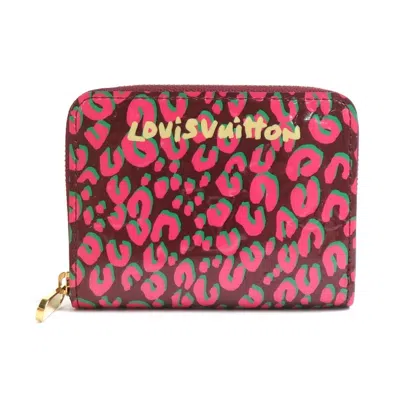 Pre-owned Louis Vuitton Burgundy Green Pink Patent Leather Coin Purse/coin Case ()