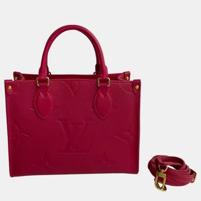Pre-owned Louis Vuitton Burgundy Leather Onthego Totes