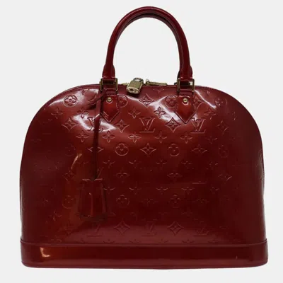 Pre-owned Louis Vuitton Burgundy Monogram Vernis Leather Alma Gm Satchel