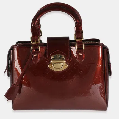 Pre-owned Louis Vuitton Burgundy Monogram Vernis Leather Melrose Avenue Bag