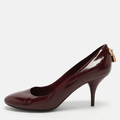 Pre-owned Louis Vuitton Burgundy Patent Leather Oh Really! Pumps Size 37.5