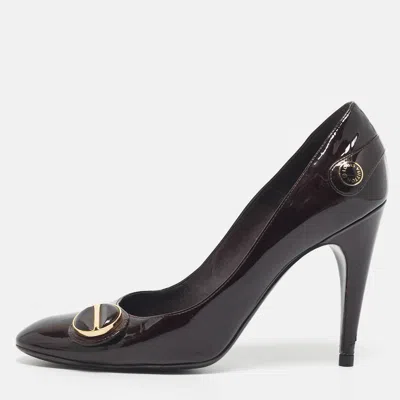 Pre-owned Louis Vuitton Burgundy Patent Leather Sloane Pumps Size 39