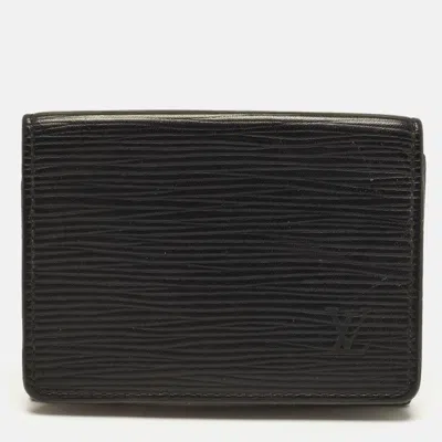 Pre-owned Louis Vuitton Business Black Epi Leather Card Holder