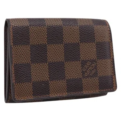Pre-owned Louis Vuitton Business Card Case Damier Brown Canvas Card Holders Accessory ()