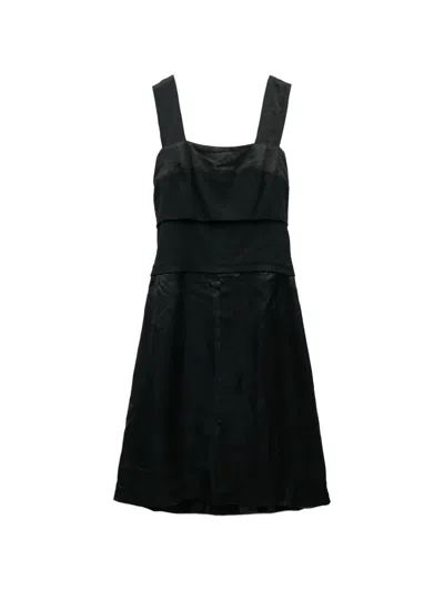 Pre-owned Louis Vuitton Bustier Midi Dress In Black