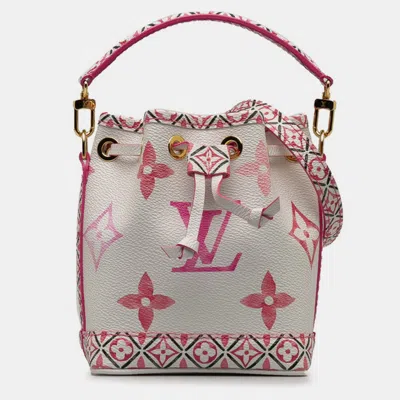 Pre-owned Louis Vuitton By The Pool Monogram Watercolor Giant Nano Noe Shoulder Bags In White