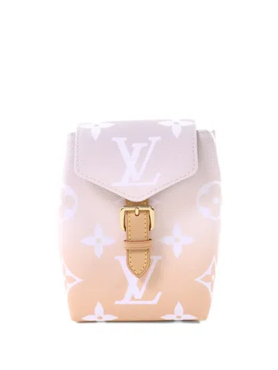 Pre-owned Louis Vuitton By The Pool Monogram-giant Buckle Backpack In Neutral