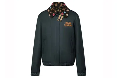 Pre-owned Louis Vuitton By Tyler, The Creator Cotton Aviator Jacket With Monogram Fleece Collar Black