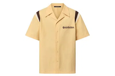 Pre-owned Louis Vuitton By Tyler, The Creator Embroidered Short-sleeved Cotton Bowling Shirt Beige