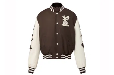 Pre-owned Louis Vuitton By Tyler, The Creator Embroidered Varsity Jacket Brown