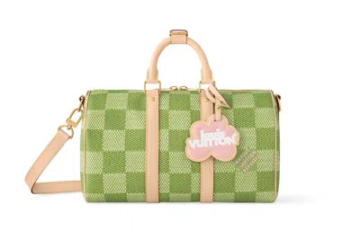 Pre-owned Louis Vuitton By Tyler, The Creator Keepall Bandouliere 35 Green Damier Golf