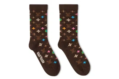 Pre-owned Louis Vuitton By Tyler, The Creator Monogram Craggy Socks Brown