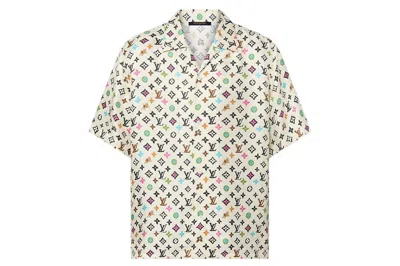 Pre-owned Louis Vuitton By Tyler, The Creator Monogram Printed Short-sleeved Silk Shirt Multicolor
