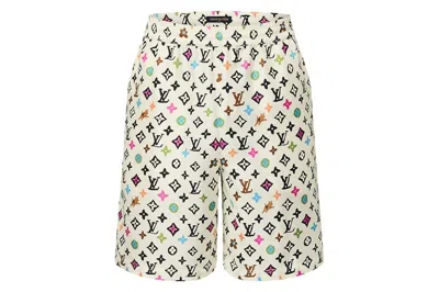 Pre-owned Louis Vuitton By Tyler, The Creator Monogram Printed Silk Shorts Multicolor