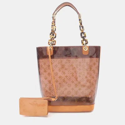 Pre-owned Louis Vuitton Cabas Amble Mm Tote Bag Monogram Plastics Brown