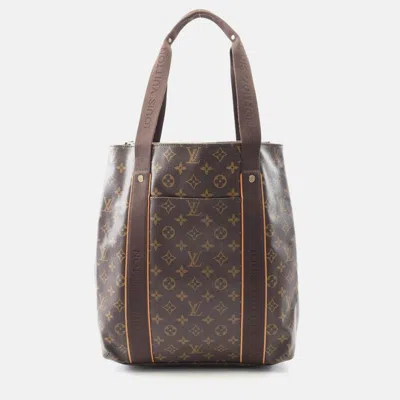 Pre-owned Louis Vuitton Cabas Beaubourg Shoulder Tote Hand Bag Monogram In Brown