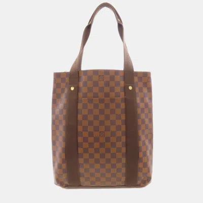 Pre-owned Louis Vuitton Cabas Bobur Handbag Damier Canvas In Brown
