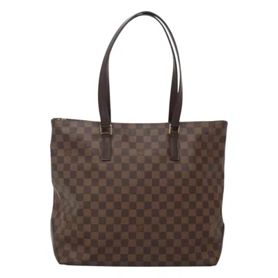 Pre-owned Louis Vuitton Cabas Mezzo Brown Canvas Tote Bag ()