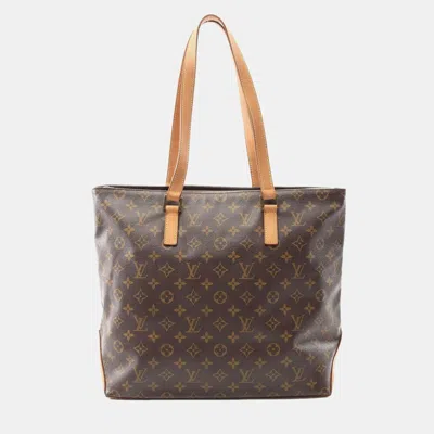 Pre-owned Louis Vuitton Cabas Mezzo Brown Monogram Canvas Tote