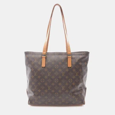 Pre-owned Louis Vuitton Cabas Mezzo Shoulder Tote Bag Monogram Canvas Brown
