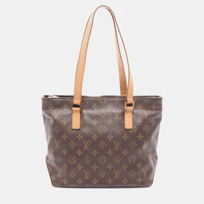 Pre-owned Louis Vuitton Cabas Piano Brown Monogram Canvas Shoulder Bag
