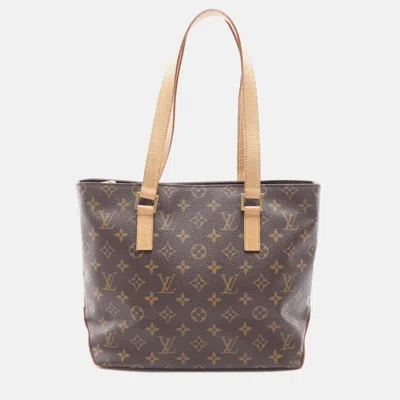 Pre-owned Louis Vuitton Cabas Piano Shoulder Bag M51148 Monogram Canvas Leather Used Women In Brown