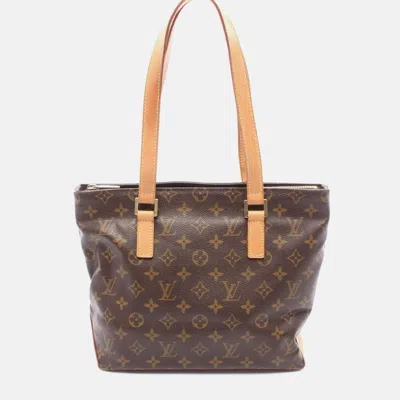 Pre-owned Louis Vuitton Cabas Piano Shoulder Tote Bag Monogram Brown Canvas