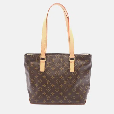Pre-owned Louis Vuitton Cabas Piano Shoulder Tote Bag Monogram Canvas In Brown