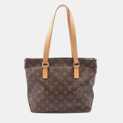 Pre-owned Louis Vuitton Cabas Piano Shoulder Tote Bag Monogram Canvas Brown Lv